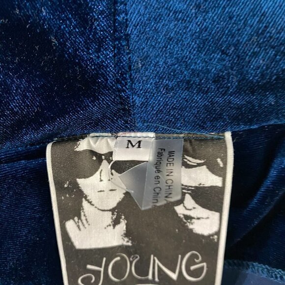 Young Fabulous & Broke Velvet Cardigan Jacket Medium Blue Quilted NWT CJ-1375 - Picture 7 of 10